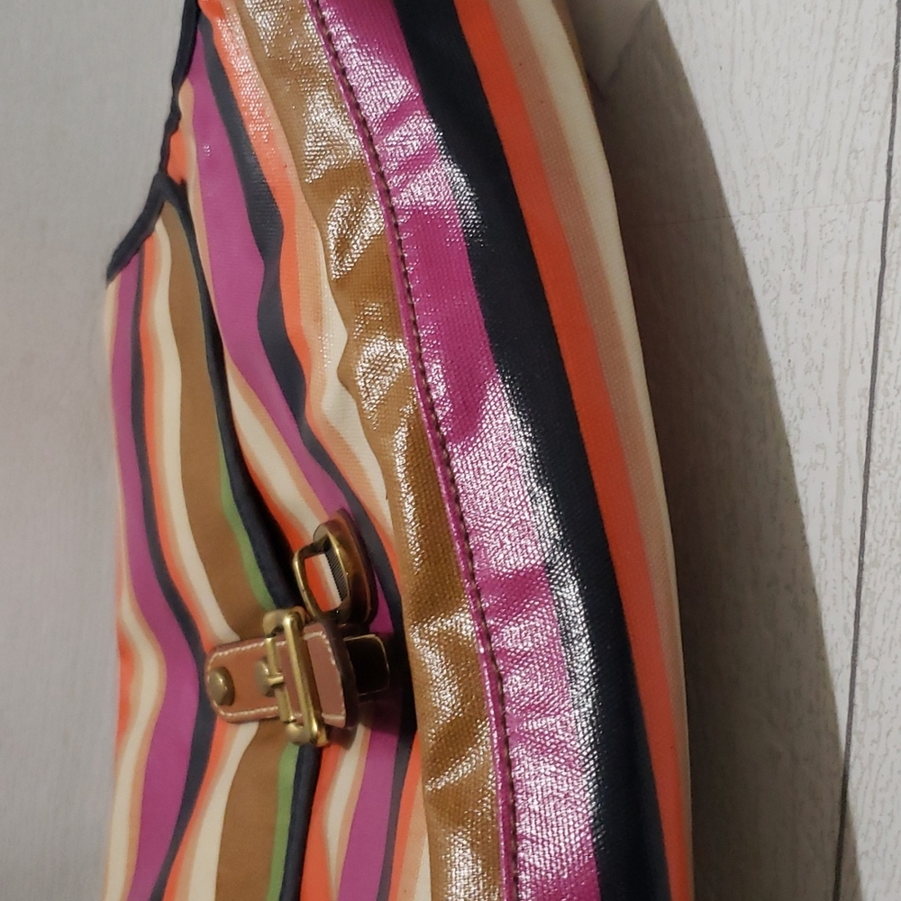 Fossil Canvas Coated Multicolor Striped Crossbody… - image 6